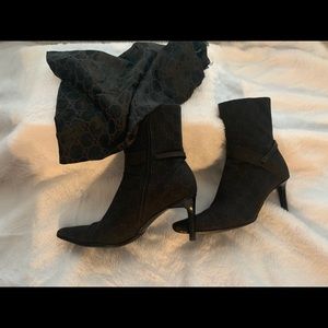 Gucci Guccissima Black Heel Boots